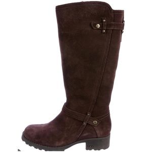 UGG Australia Tall Suede Riding Boots Jillian Shearling knee high boot brown 7